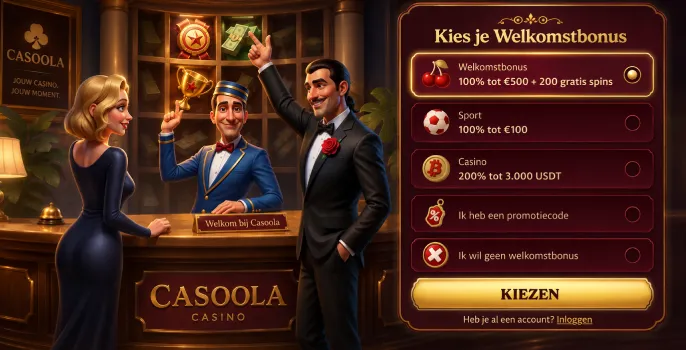 Casoola Casino login banner